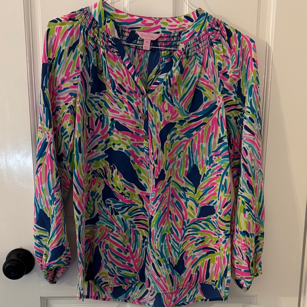 Lilly Pulitzer Elsa silk Vibrant Multicolor Women's Top